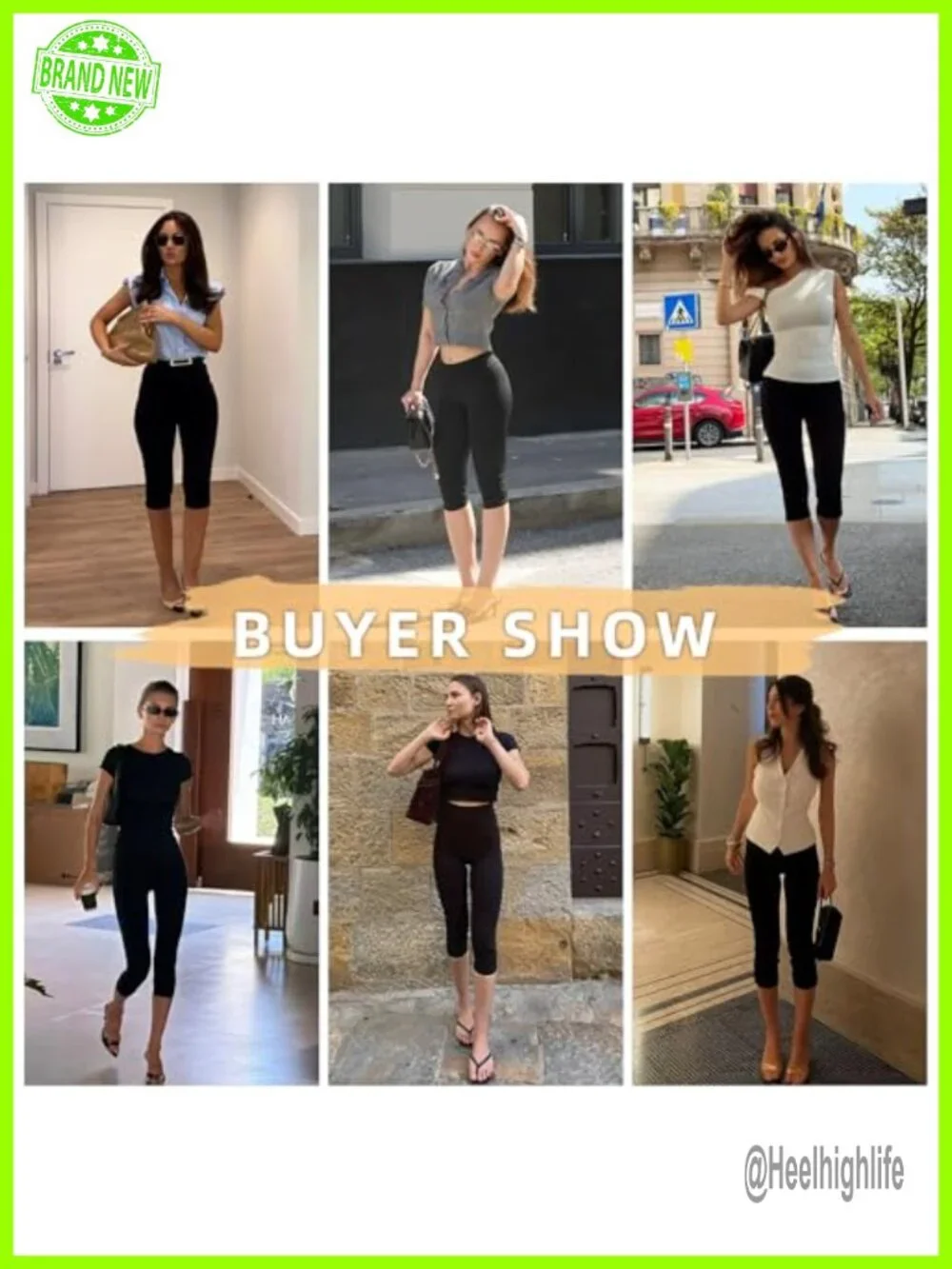 3 Pack High Waisted Tummy Control Capri Leggings with Pockets for Women
